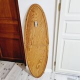Miroir ovale en rotin 1960