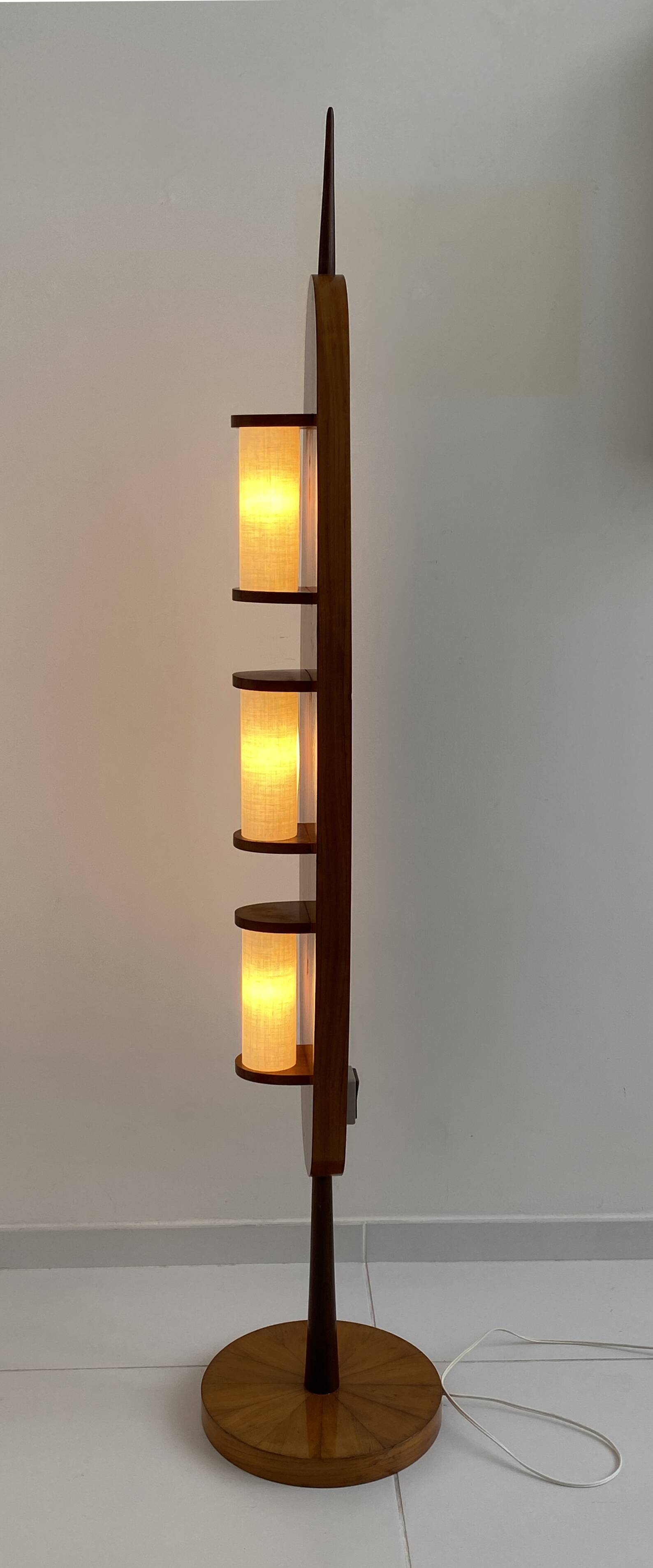 1960s wooden floor lamp