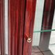 Showcase low glass beveled exotic wood