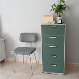 Chaise vintage en skaï et chrome années 50