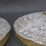 1970s Carl Fagerlund Pair of Brass and Glass Ceiling Lamps, Sweden