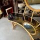 Bamboo, rattan and mirror dressing table with lighting in the style of Audoux-Minet, 1960s.