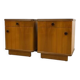 Ensemble de 2 tables de chevet rétro, en bois plaqué, années 1960