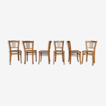 Series of 6 chairs bistro Luterma vintage