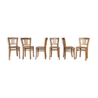 Series of 6 chairs bistro Luterma vintage