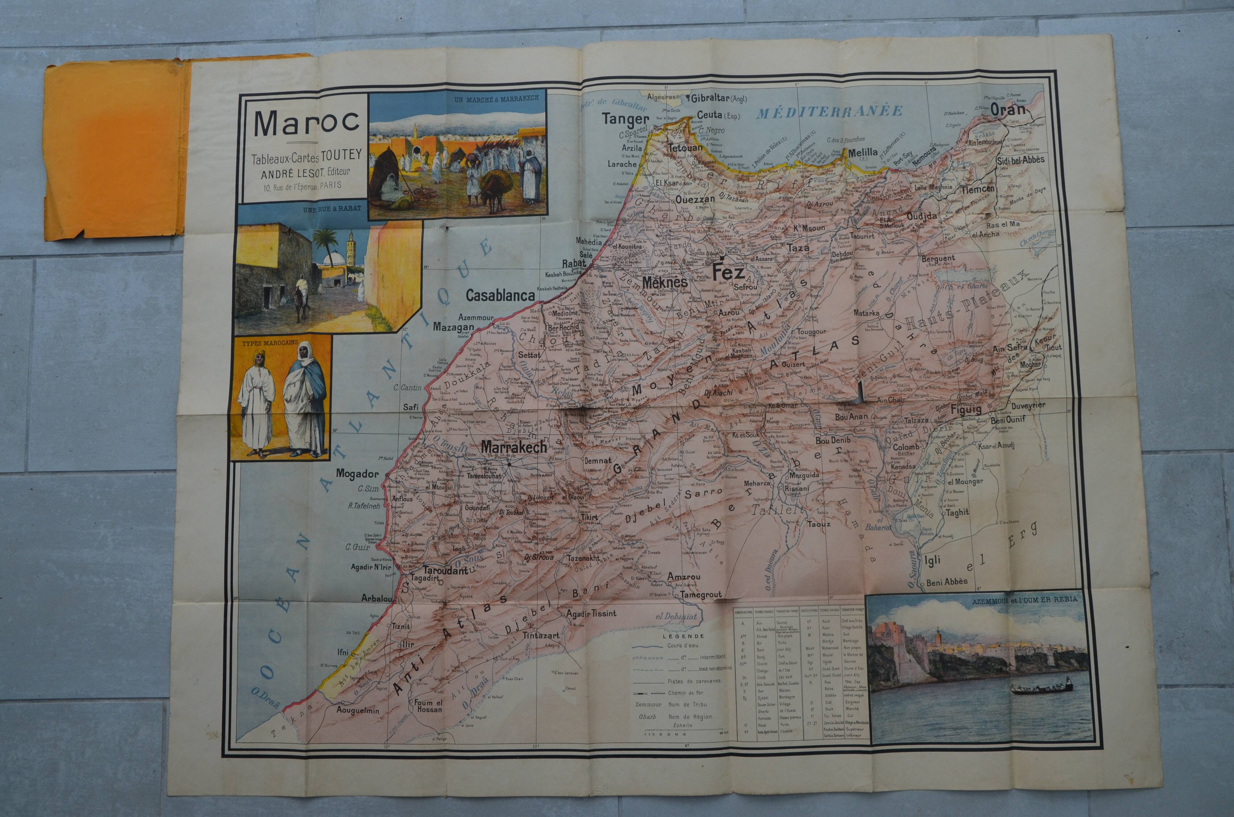 Toutey, Morocco map table