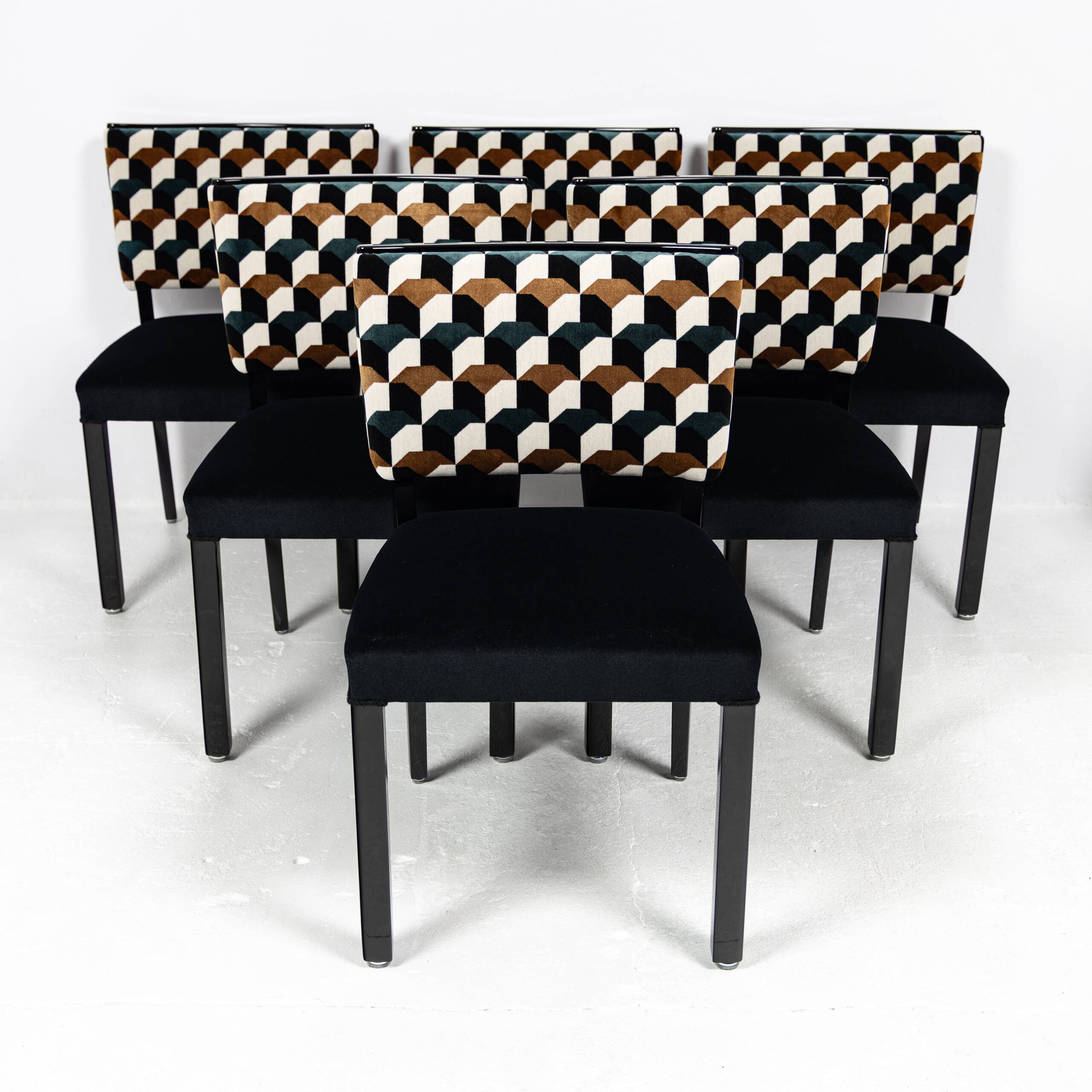 Art Deco modernist chairs in black beech, Alfons Kotschi - 1930-1940