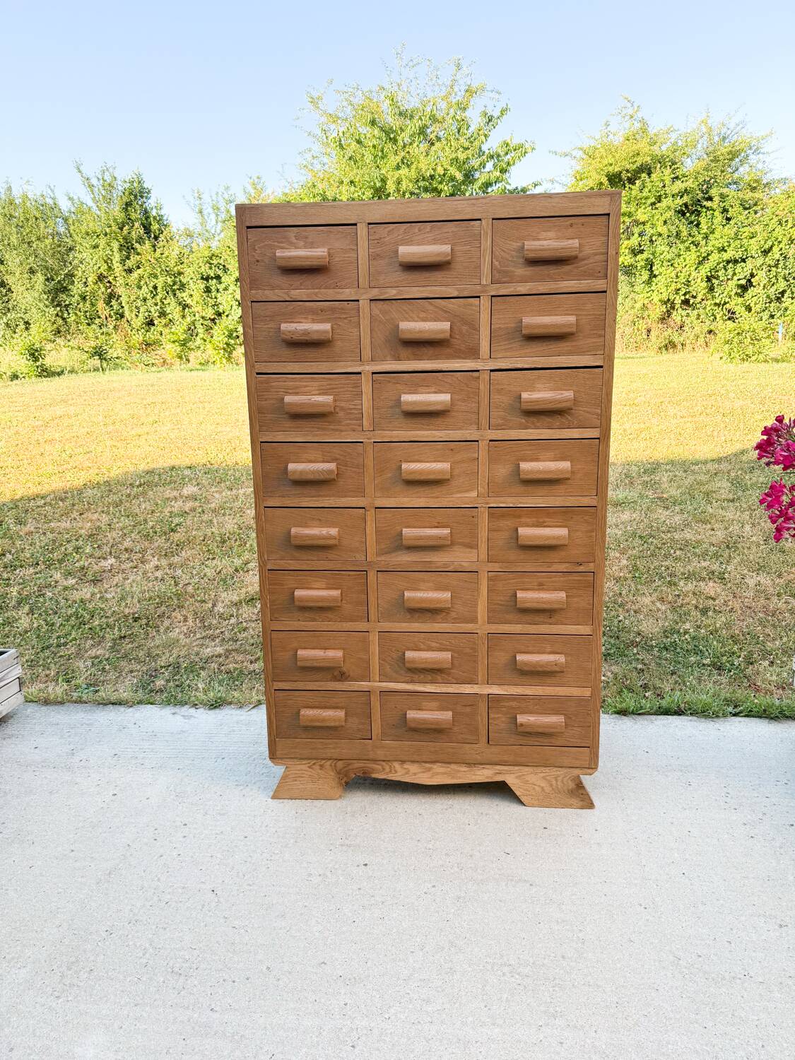 Oak craft cabinet, 24 drawers