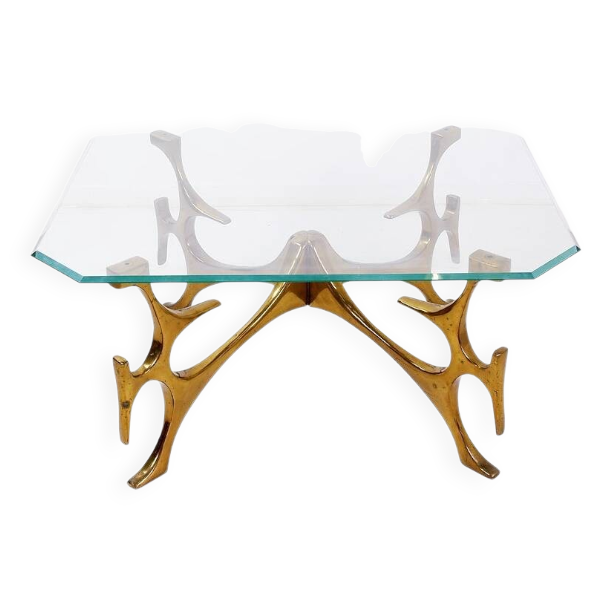 Sculptural coffee table in the style of Fred Brouard