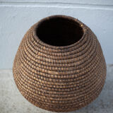 Old basket, straw and brabble, woven basket, interior decoration