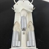 Set of 4 large doria wall lights in glazed glass design from the 60s vintage 3 lights