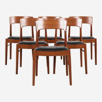 6 dining chairs in teak by Henning Kjaernulf for Korup Stolefabrik