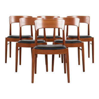 6 dining chairs in teak by Henning Kjaernulf for Korup Stolefabrik