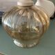Vintage ribbed amber blown glass pendant - 1970s