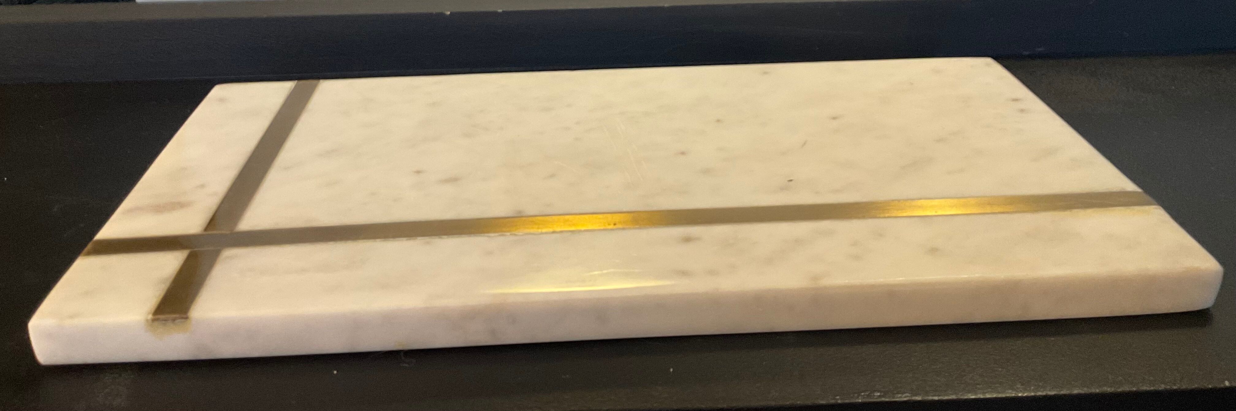 Vintage top in Carrara marble and brass 70s