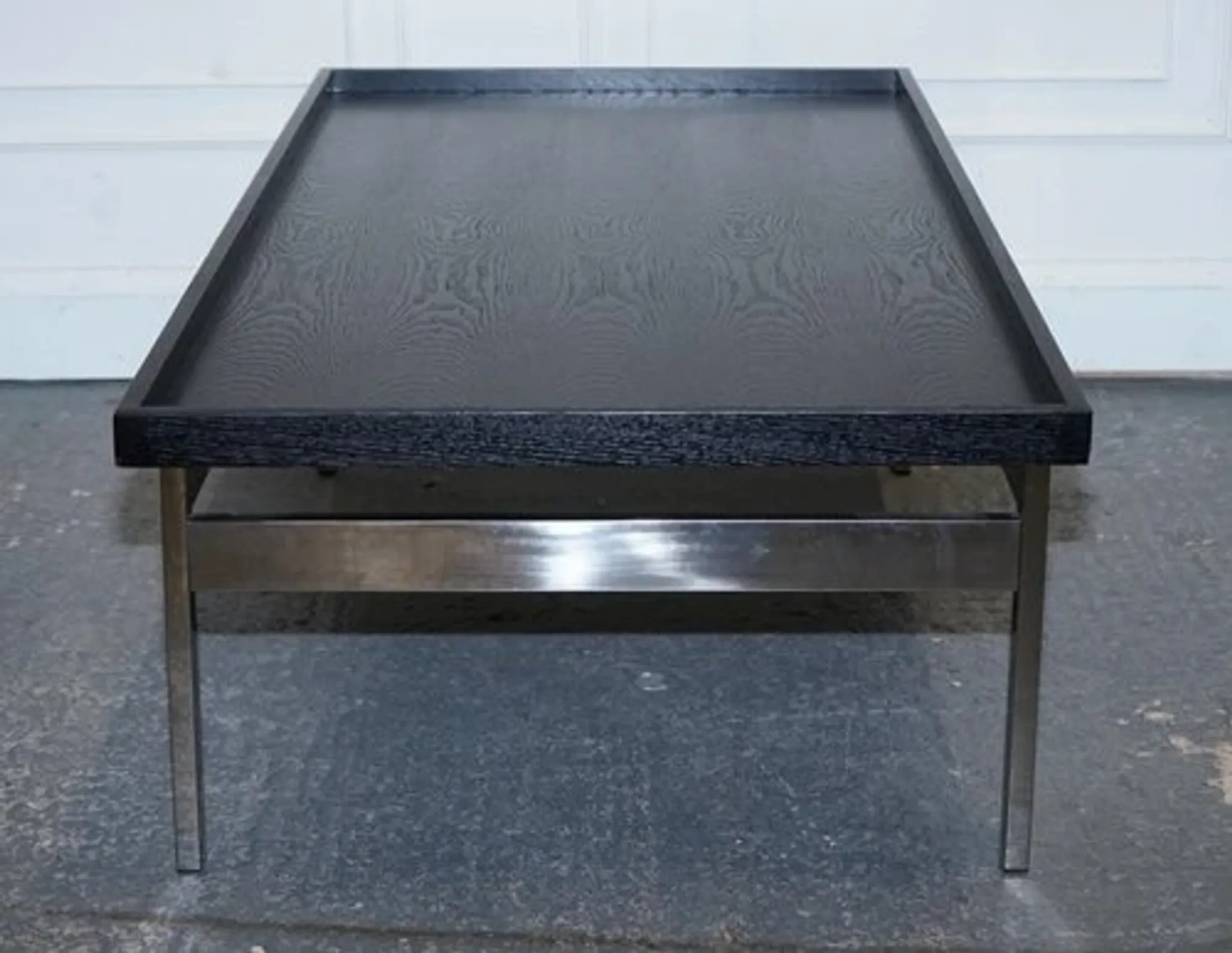 Black Art Deco Coffee Table with Stainless Steel by Casa Padrino