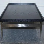 Black Art Deco Coffee Table with Stainless Steel by Casa Padrino