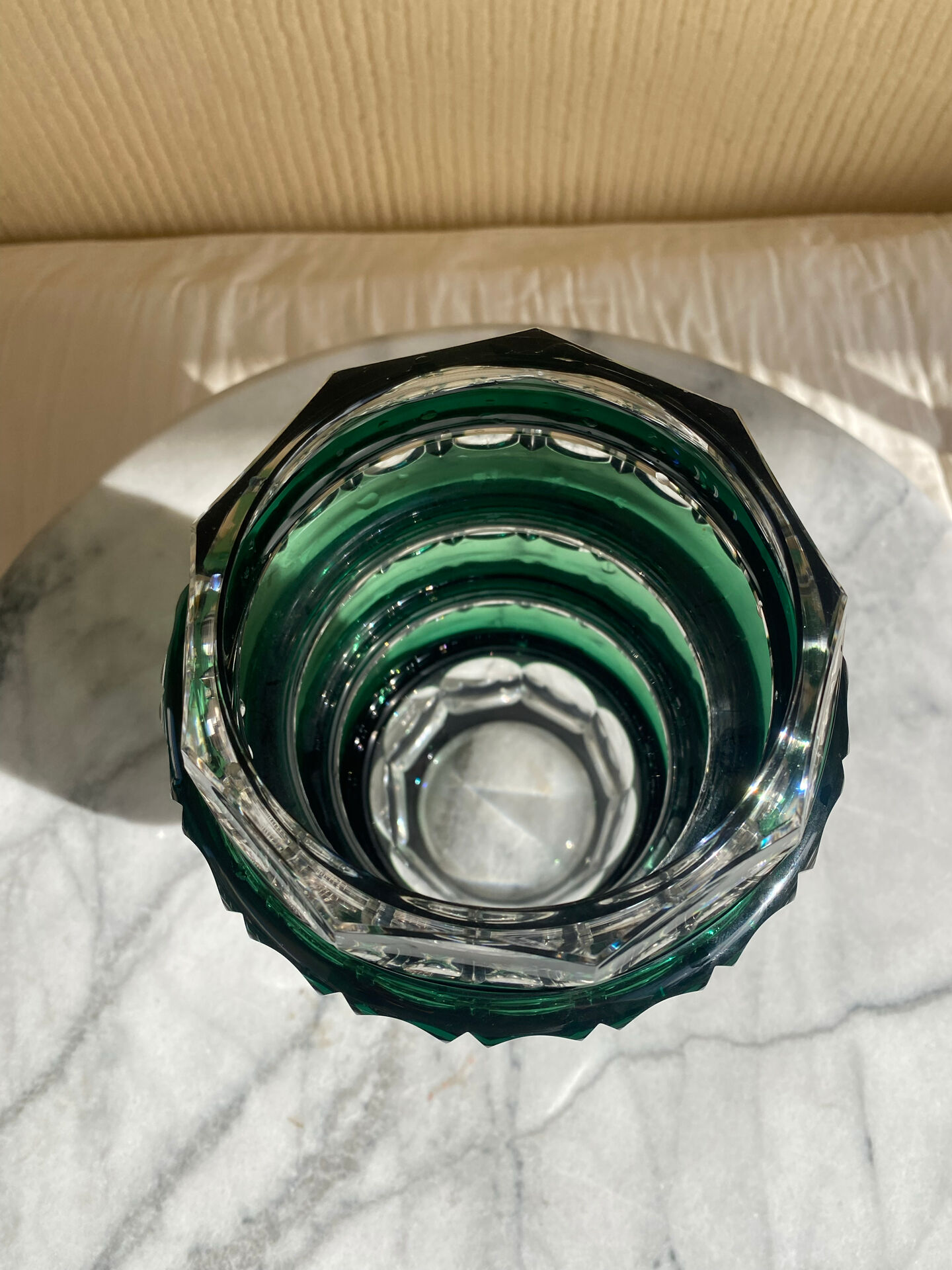Cut crystal vase Val Saint Lambert 1950s