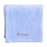 Embroidered white linen towel