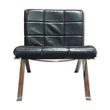 Chair "hans eichenberger" black leather 1960.