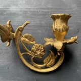 Pair of Louis XV sconces in 18th century gilded bronze