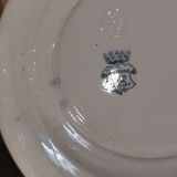 5 assiettes plates en faïence de Longwy modèle "Suzanne" Terre de Fer