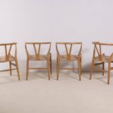 4x Hans J. Wegner CH24 Oak Wishbone Chair, 1980s