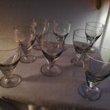 Set of 8 glasses walk blown with the mouth