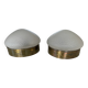 2 1930s ceiling lights in brass and frosted glass