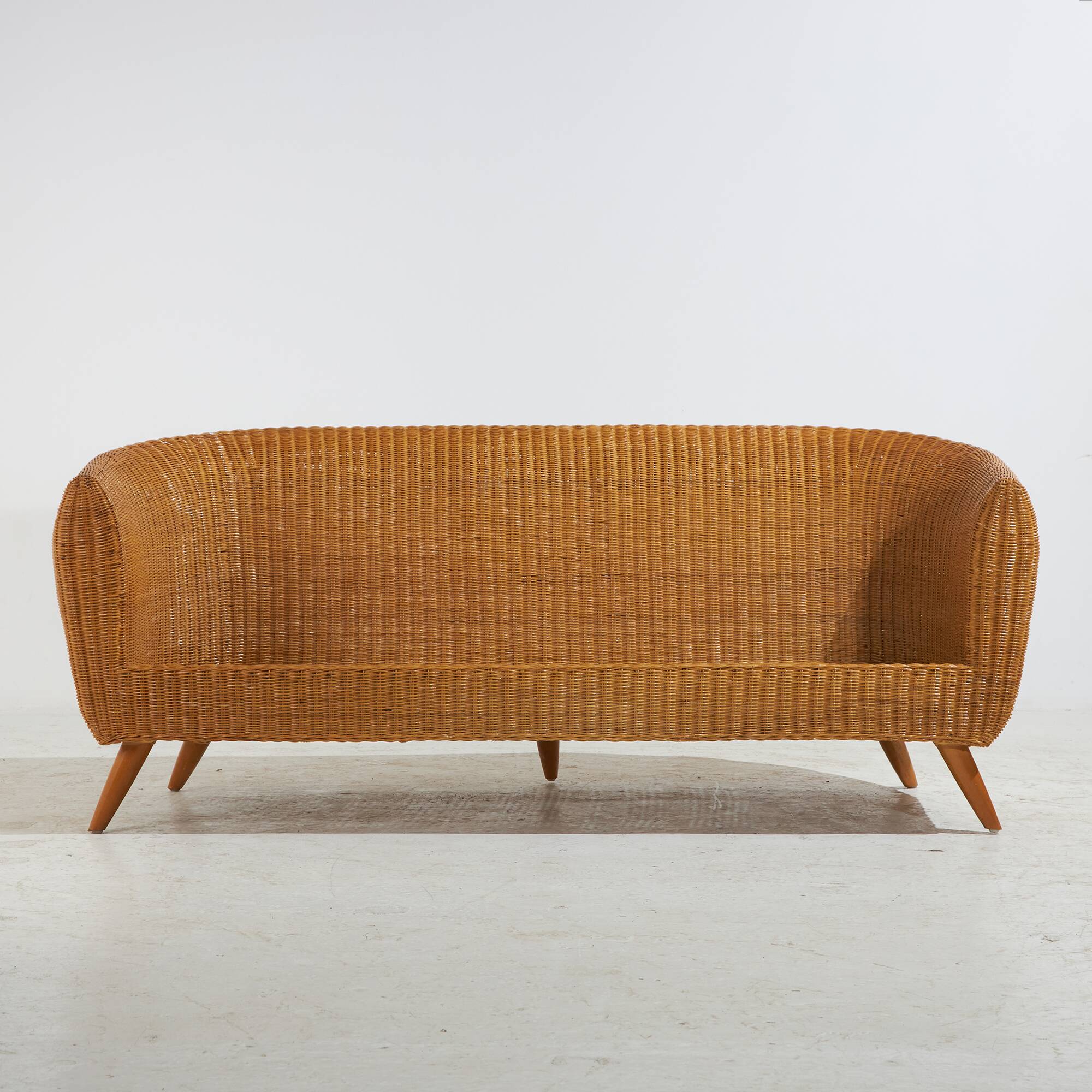 Oak & Rattan Sofa, 1970s (MK10668)