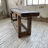 Solid oak console workbench 220cm