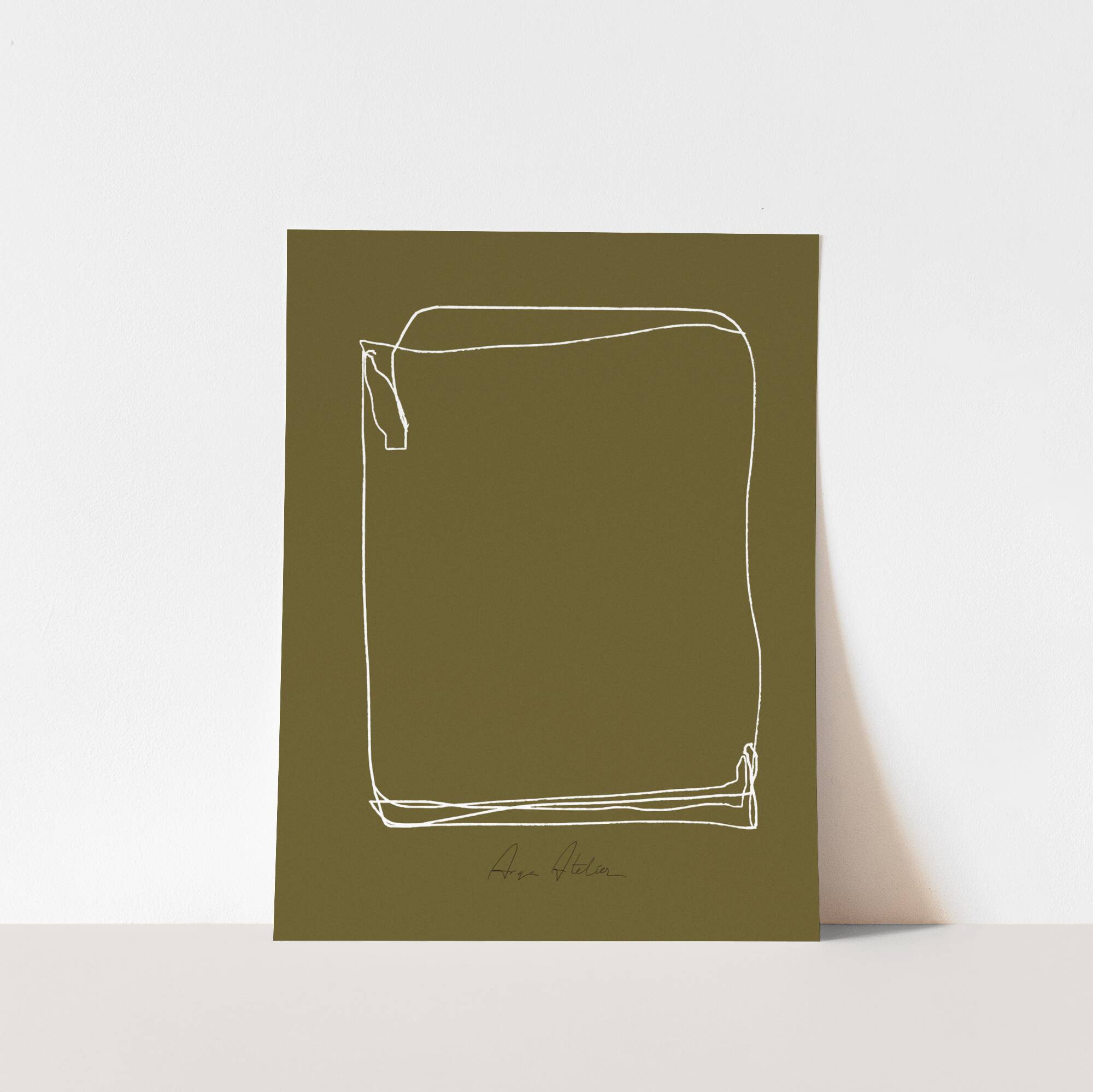 Impression giclée abstraite kaki