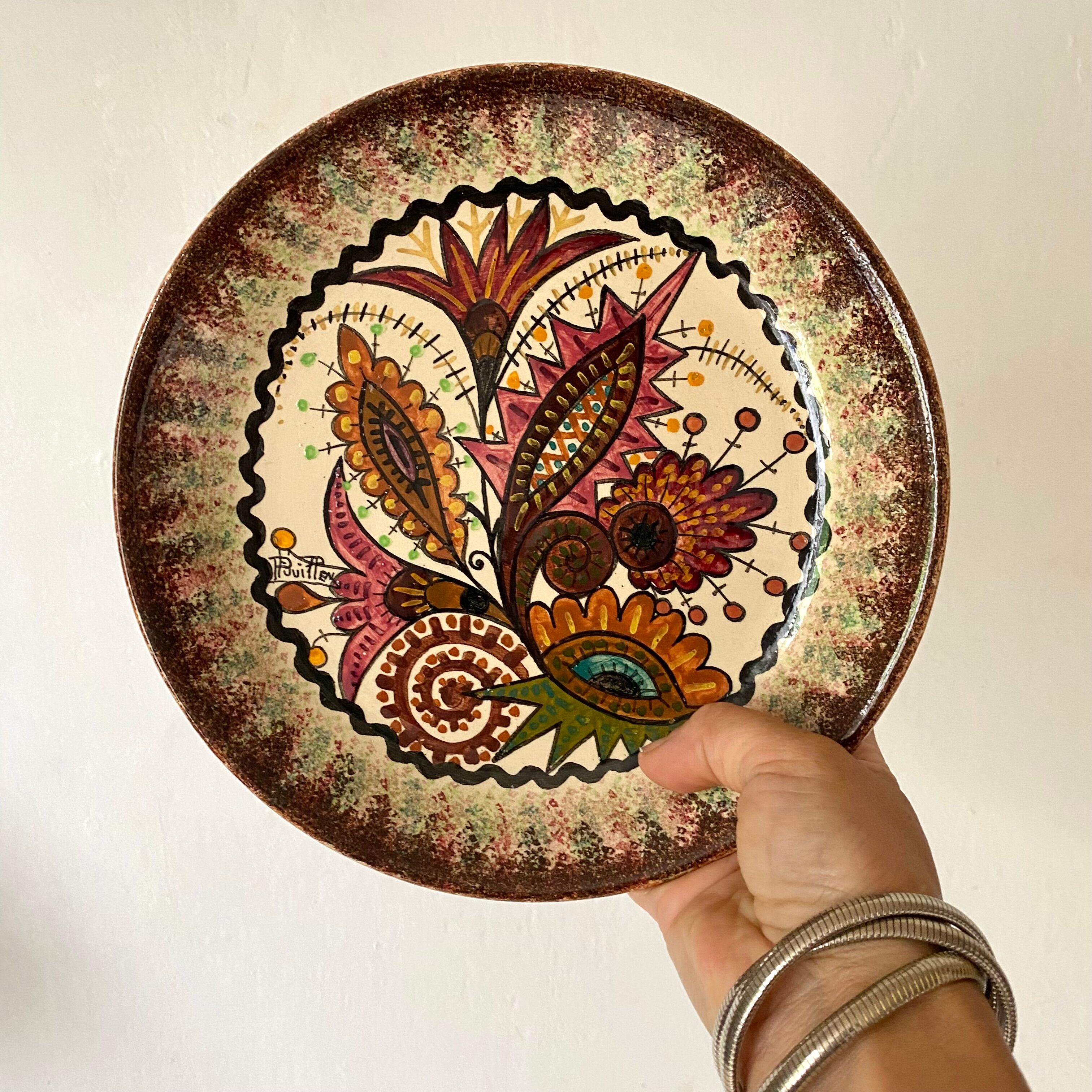 Paul Fouillen plate in Quimper earthenware