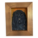 Vintage original dog portrait oil painting, signed animal art