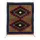 Vintage Hand-Knotted Turkish Tulu Rug with Geometric Medallion Design in Brown, Navy Blue and Red. 100% Wool