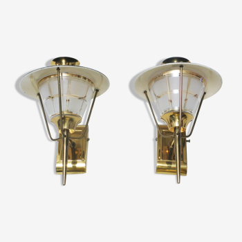Pair of wall sconces, 50s