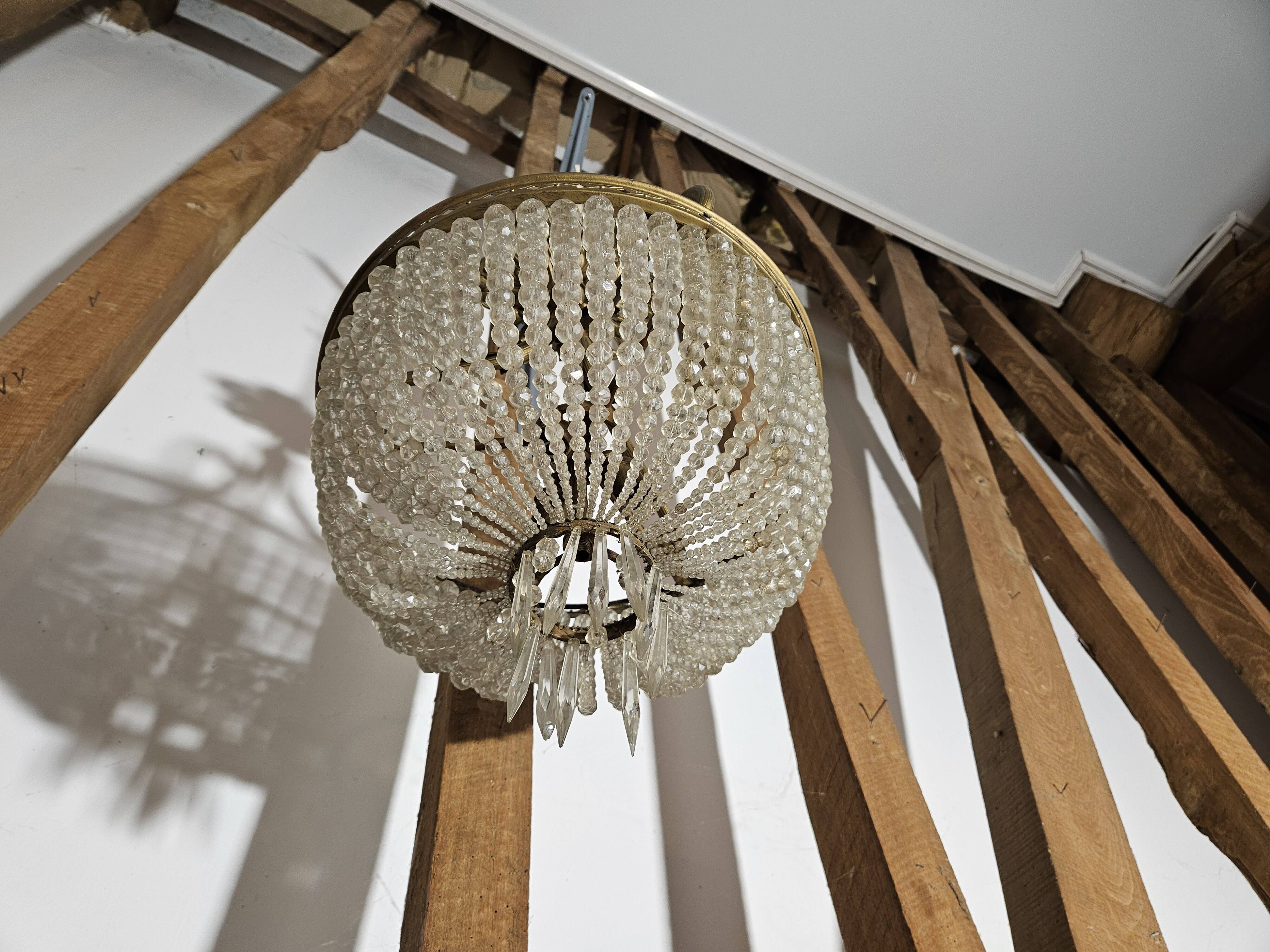 Napoleon III basket chandelier with tassels