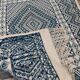White and blue margoum rug hand-woven in natural wool