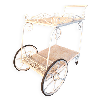 Chariot desserte métal perforé 1950s