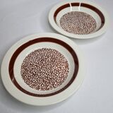 Pair of vintage hollow plates design of the faience factory of Gien