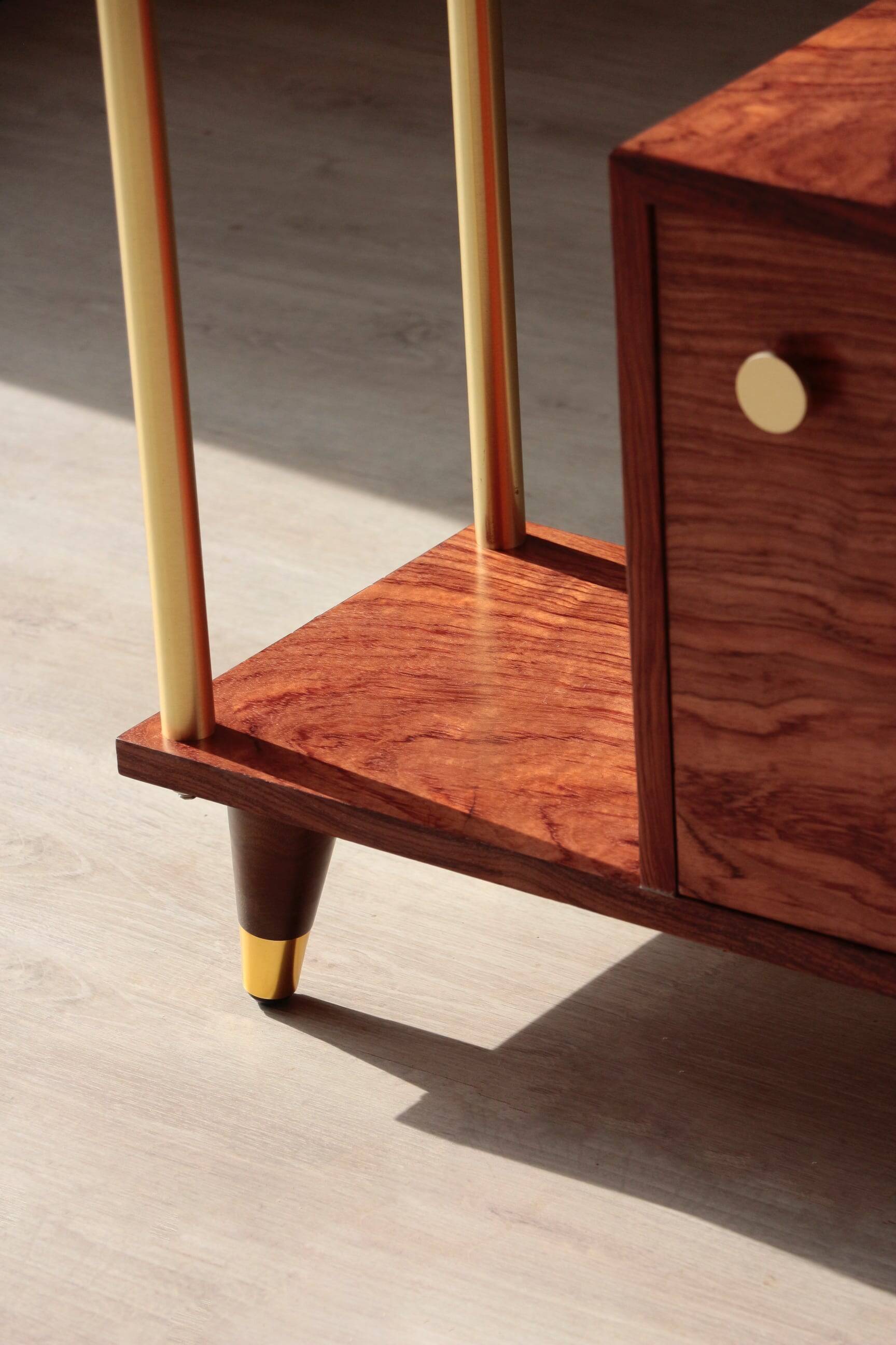 Illuminated Room Divider - Rosewood & Brass