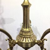 3-light chandelier in bronze and glass tulips