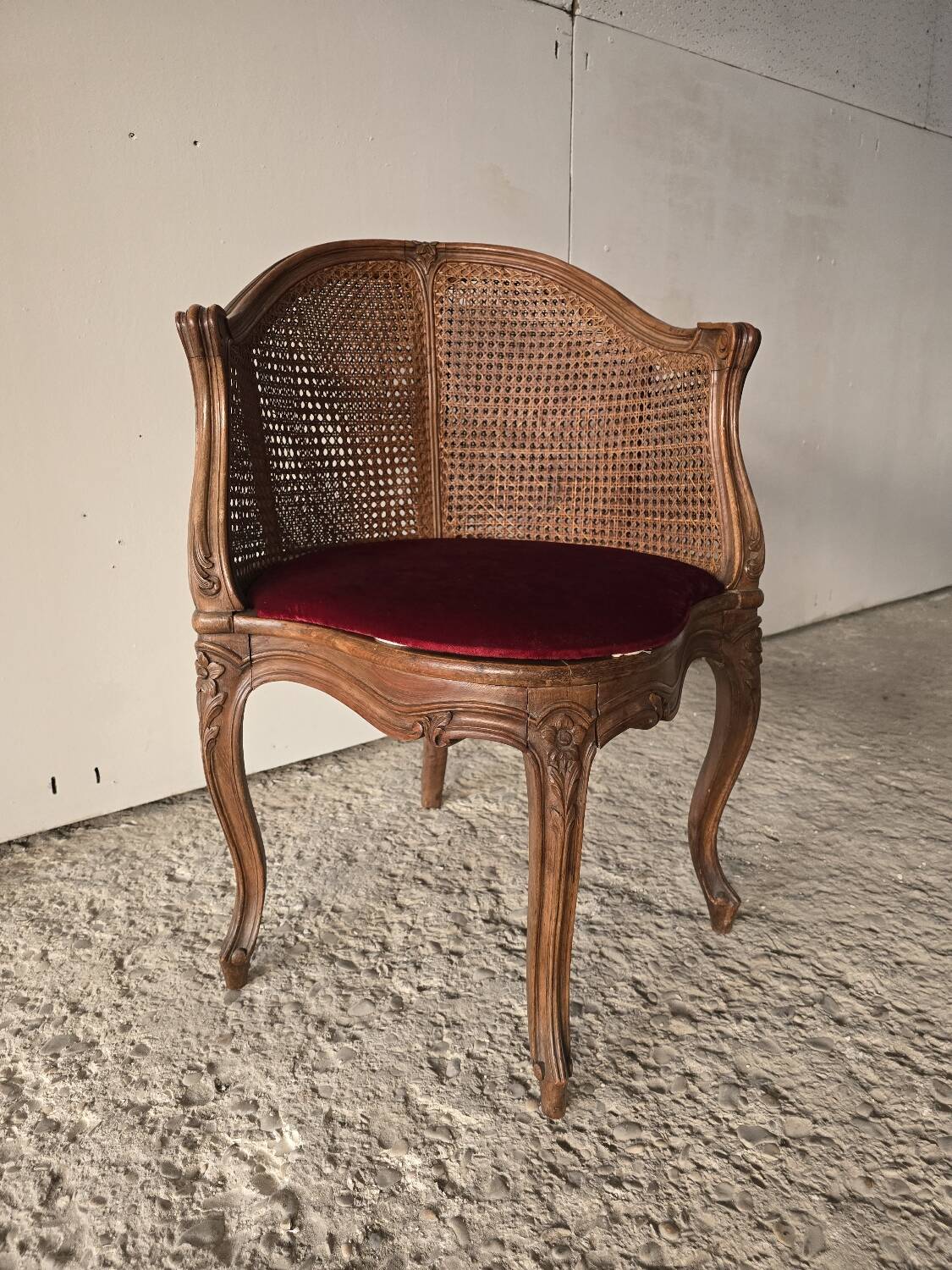 Louis XV caned office chair, 19th century