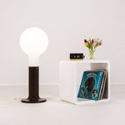 Space age floor lamp in glass & metal by Temde Leuchten