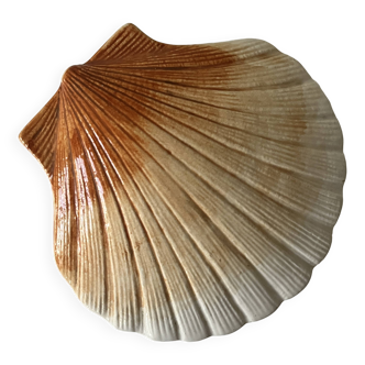 Vintage shell enameled ceramic box