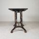 Industrial table, garden table with hard stone slab on cast iron frame, 1930s