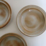 Set of 4 hollow plates Grès du Marais, vintage