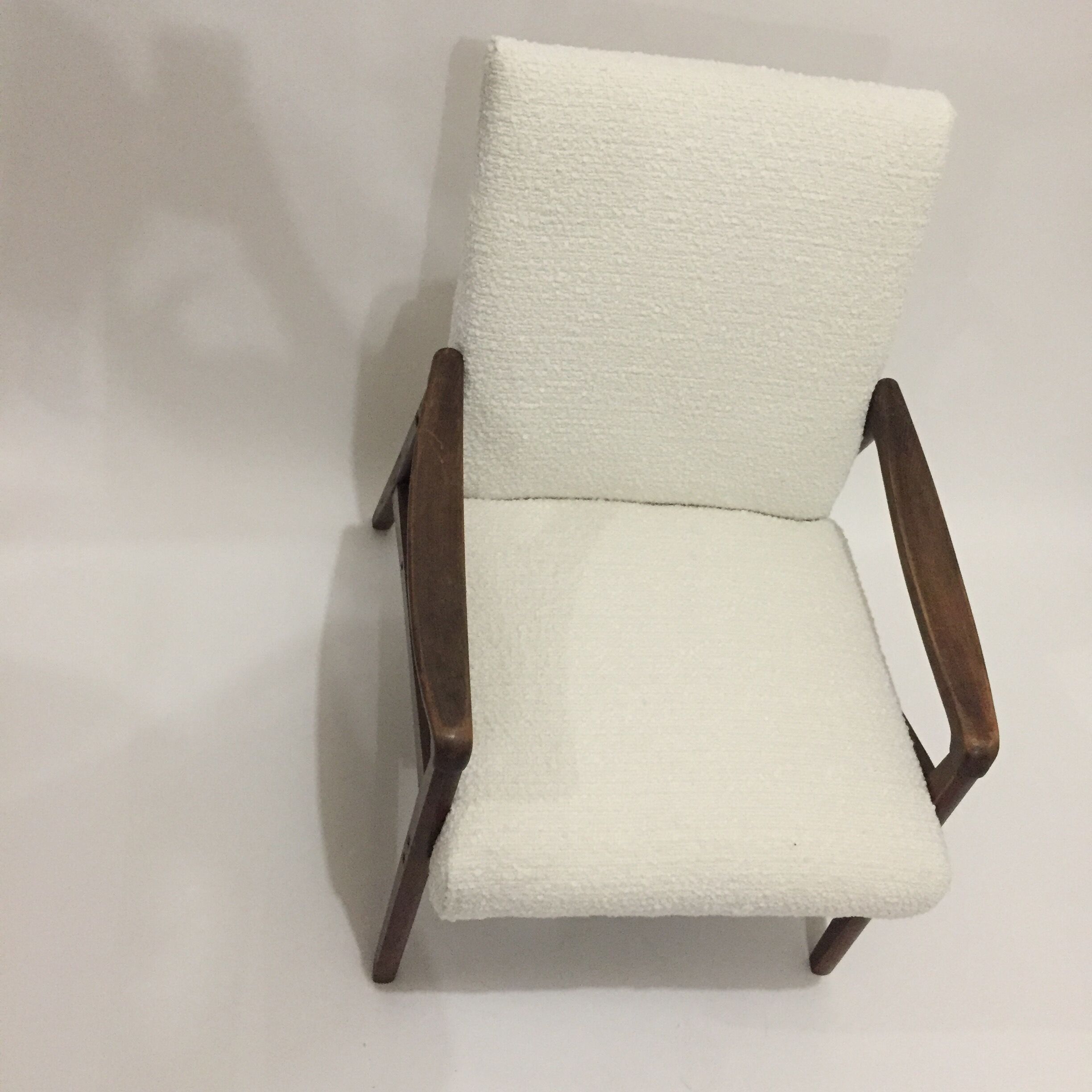 60s armchair reupholstered buckle