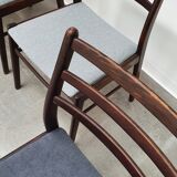Set of 4 Scandinavian chairs in Rio rosewood