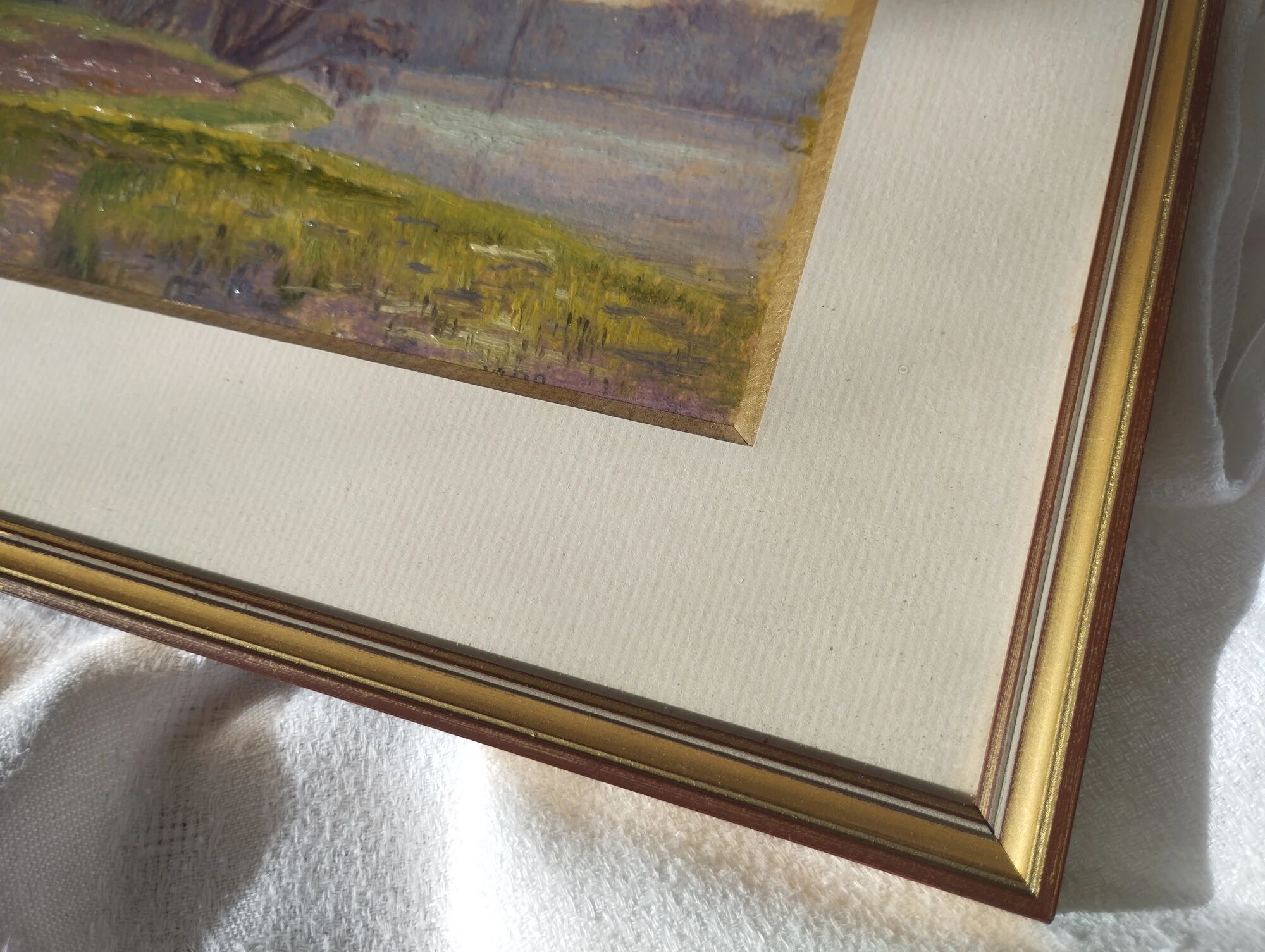 Henri Rosier, Ponds of Ville d'Avray. Oil on framed paper.